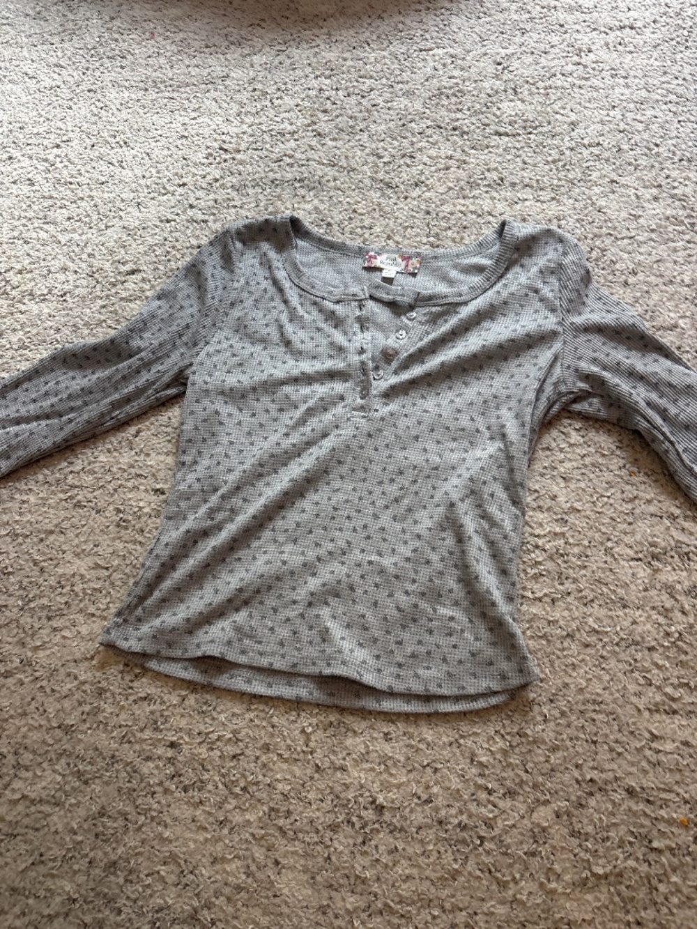 Gray floral long sleeve